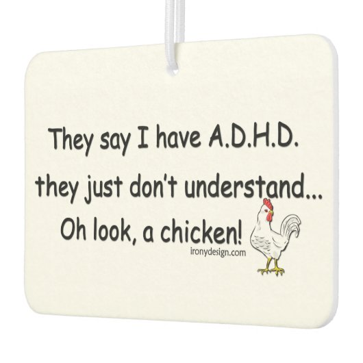 ADHD Chicken Humor Luchtverfrisser (Links)