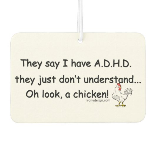 ADHD Chicken Humor Luchtverfrisser (Voorkant)