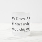 ADHD Chicken Humor Matglas Koffiemok (Center)