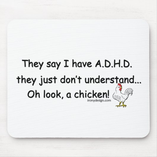 ADHD Chicken Humor Muismat (Voorkant)