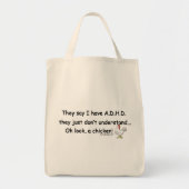 ADHD Chicken Humor Tote Bag (Voorkant)