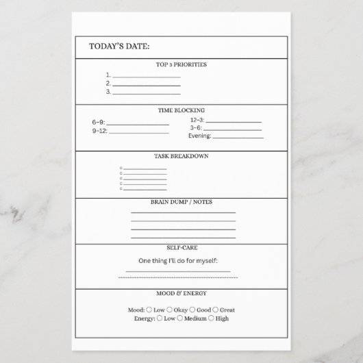 ADHD Daily Planner Page Flyer (Voorkant)