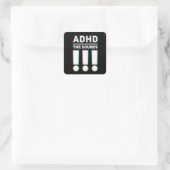 ADHD de geluiden!! Pastel kleuren Vierkante Sticker (Tas)