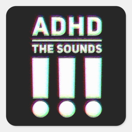 ADHD de geluiden!! Pastel kleuren Vierkante Sticker (Voorkant)