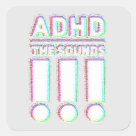 ADHD de geluiden!! Pastel kleuren Vierkante Sticker (Voorkant)