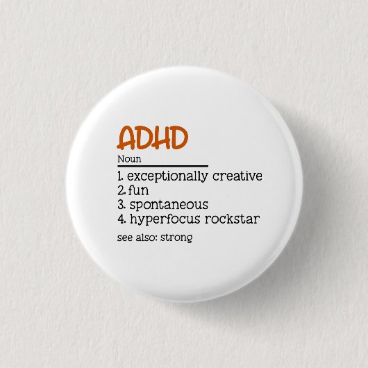 ADHD Definition Neurodiversity Awareness Ronde Button 3,2 Cm (Voorkant)