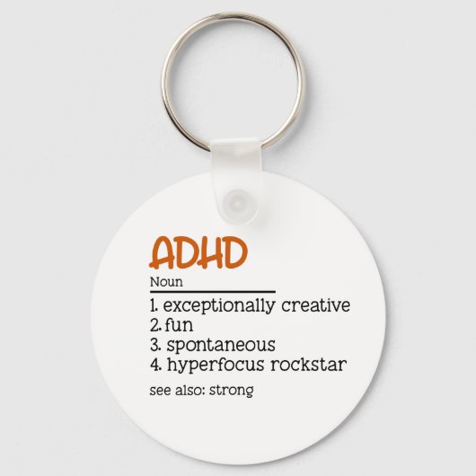 ADHD Definition Neurodiversity Awareness Sleutelhanger (Voorkant)