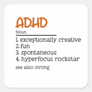 ADHD Definition Neurodiversity Awareness Vierkante Sticker