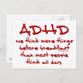 ADHD denk meer na Briefkaart (Voorkant / Achterkant)