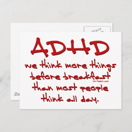 ADHD denk meer na Briefkaart (Voorkant / Achterkant)