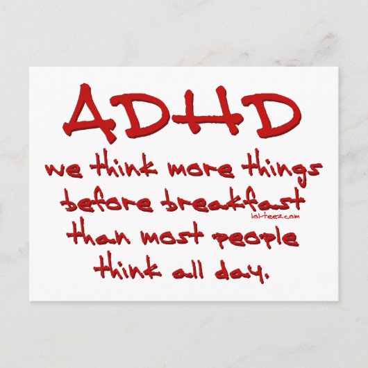 ADHD denk meer na Briefkaart (Voorkant)