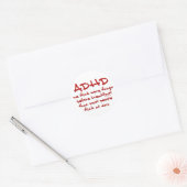 ADHD denk meer na Ronde Sticker (Envelop)
