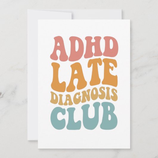 AdHD-diagnostiek Club Funny Neurodiversity Gift Bedankkaart (Voorkant)