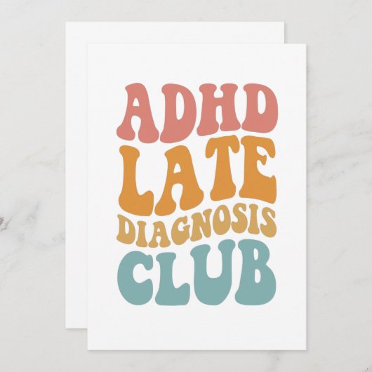 AdHD-diagnostiek Club Funny Neurodiversity Gift Bedankkaart (Voorkant / Achterkant)