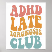 AdHD-diagnostiek Club Funny Neurodiversity Gift Poster (Voorkant)