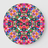 ADHD Dopamine Boost Positiviteit Patroon Kleurrijk Grote Klok (Voorkant)
