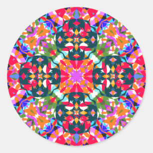 ADHD Dopamine Decor Positiviteitspatroon Kleurrijk Ronde Sticker