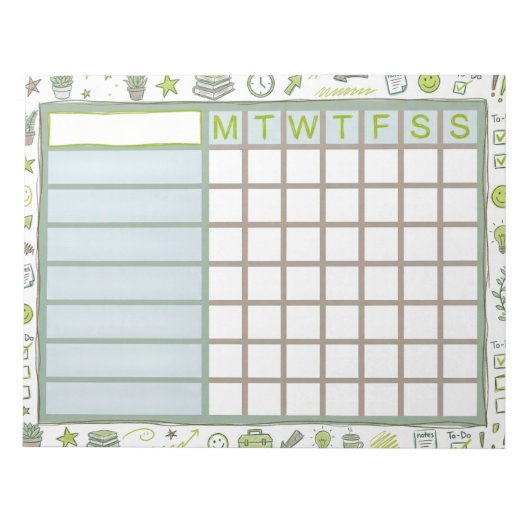 ADHD Dopamine Wekelijkse Gewoonte Tracker Planner Notitieblok (Voorkant)