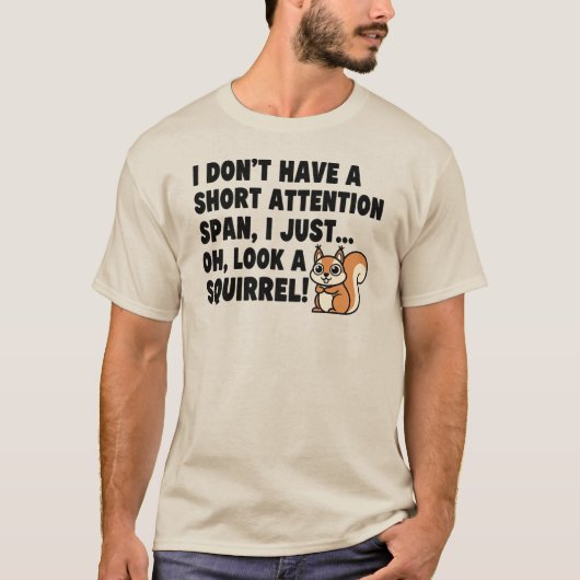 Adhd eekhoorn Shirt korte aandachtsspanne Humor (Voorkant)
