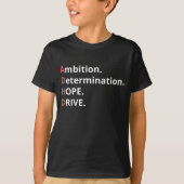 ADHD Empowerment – ambitie, vastberadenheid, hoop, T-shirt (Voorkant)