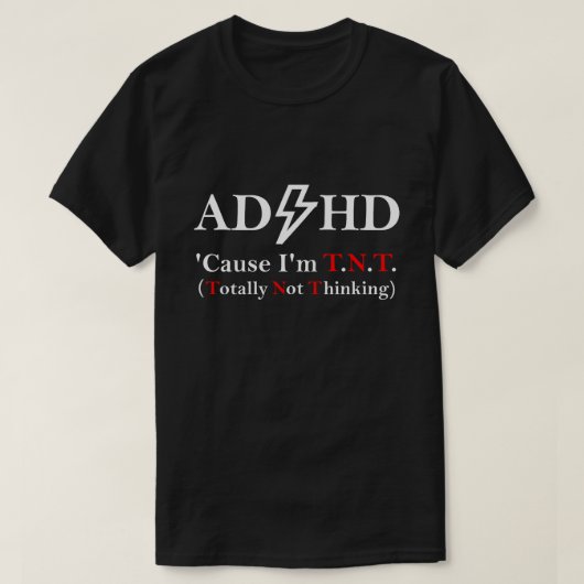 ADHD en rockmuziek. T-shirt (Design voorkant)