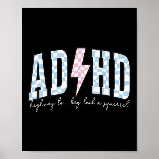 ADHD Funny Mental Health Overprikkeld Bewustzijn Poster (Voorkant)
