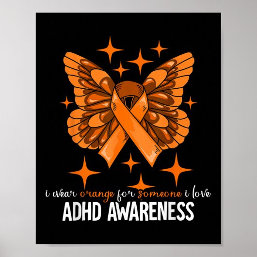 ADHD Gift Uni-kinder ADHD Bewustzijn - Zwart, Klei Poster (Voorkant)