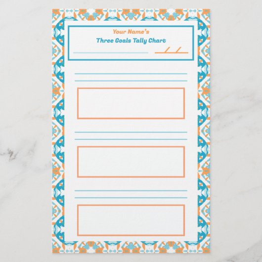 ADHD Girl's Goal Habit Tracker Tally Chart Koelkas Briefpapier (Voorkant)