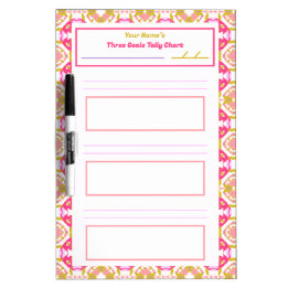 ADHD Girl's Goal Habit Tracker Tally Chart Koelkas Whiteboard