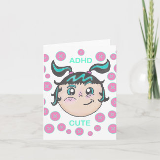 ADHD greeting card  with "ADHD Cute" illustration Notitiekaartje