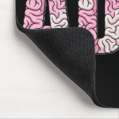 ADHD-hersenen Letters - Roze & Beige Anatomie Teks Muismat (Hoek)