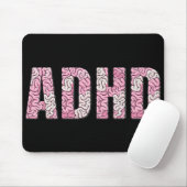 ADHD-hersenen Letters - Roze & Beige Anatomie Teks Muismat (Met muis)