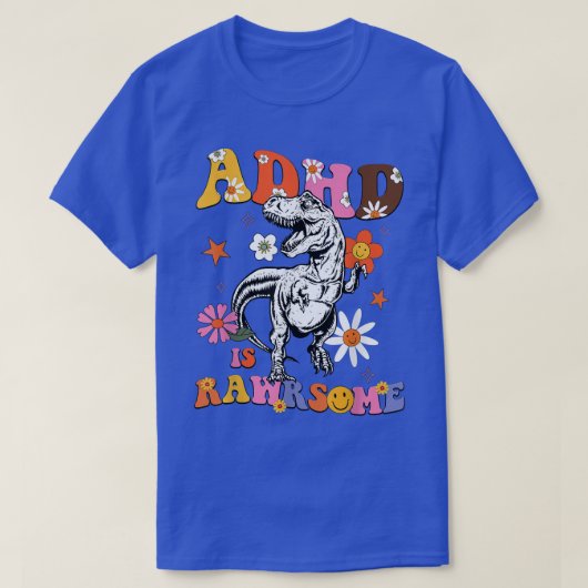 ADHD Is Awesome Boys Girls ADHD Awareness Dinosaur T-shirt (Design voorkant)