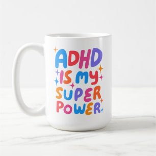ADHD is mijn superkracht Blij Fun Bubbel Letters Koffiemok