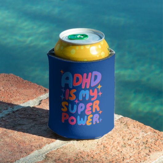 ADHD is mijn Superpower Cheerful Fun Bubble Letter Blikjeskoeler (Insitu Zwembad)