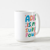 ADHD is mijn Superpower Cheerful Fun Bubble Letter Koffiemok (Voorkant rechts)
