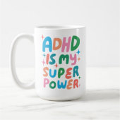 ADHD is mijn Superpower Cheerful Fun Bubble Letter Koffiemok (Links)