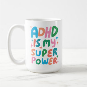 ADHD is mijn Superpower Cheerful Fun Bubble Letter Koffiemok