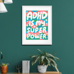 ADHD is mijn Superpower Fun Bubble Letters Kleurri Poster<br><div class="desc">Ik hoop dat je van deze leuke kunst houdt! Voeg je eigen tekst toe, verander ook de achtergrondkleur. Selecteer de afdrukgrootte met behulp van de vervolgkeuzelijst hierboven, en u kunt klikken op de knop "ontwerp bewerken" om de illustratie aan te passen aan elk formaat papier. Koop een eenvoudig poster of...</div>
