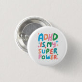 ADHD is mijn Superpower Fun Bubble Letters Kleurri Ronde Button 3,2 Cm (Voorkant /achterkant)