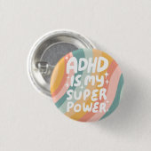 ADHD is mijn Superpower Fun Bubble Letters Kleurri Ronde Button 3,2 Cm (Voorkant /achterkant)