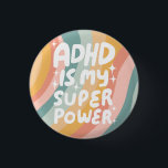 ADHD is mijn Superpower Fun Bubble Letters Kleurri Ronde Button 3,2 Cm<br><div class="desc">Hand gemaakte knopkunst voor u! Pas aan met uw eigen tekst of verander de kleuren. Check mijn winkel voor veel meer kleuren en design of laat het me weten als je iets op maat wilt!</div>