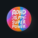 ADHD is mijn Superpower Fun Bubble Letters Kleurri Ronde Button 3,2 Cm<br><div class="desc">Hand gemaakte knopkunst voor u! Pas aan met uw eigen tekst of verander de kleuren. Check mijn winkel voor veel meer kleuren en design of laat het me weten als je iets op maat wilt!</div>