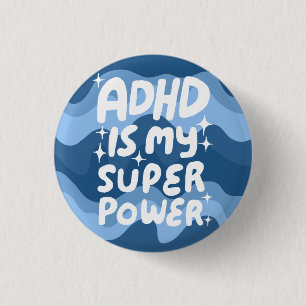 ADHD is mijn Superpower Fun Bubble Letters Kleurri Ronde Button 3,2 Cm