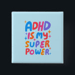 ADHD is mijn Superpower Fun Bubble Letters Kleurri Vierkante Button 5,1 Cm<br><div class="desc">Hand gemaakte knopkunst voor u! Pas aan met uw eigen tekst of verander de kleuren. Check mijn winkel voor veel meer kleuren en design of laat het me weten als je iets op maat wilt!</div>