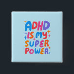 ADHD is mijn Superpower Fun Bubble Letters Kleurri Vierkante Button 5,1 Cm<br><div class="desc">Hand gemaakte knopkunst voor u! Pas aan met uw eigen tekst of verander de kleuren. Check mijn winkel voor veel meer kleuren en design of laat het me weten als je iets op maat wilt!</div>