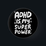 ADHD is mijn Superpower Fun Bubbleletters Zwart Wi Ronde Button 3,2 Cm<br><div class="desc">Hand gemaakte knopkunst voor u! Pas aan met uw eigen tekst of verander de kleuren. Check mijn winkel voor veel meer kleuren en design of laat het me weten als je iets op maat wilt!</div>
