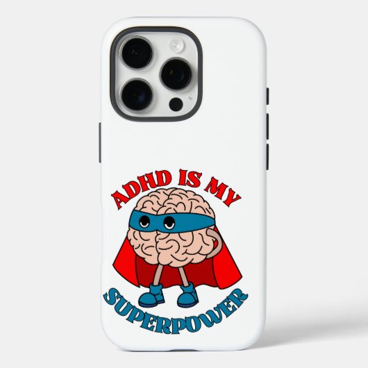 ADHD is mijn Superpower - Hersenen die een cape dr Case-Mate iPhone Case (Achterkant)