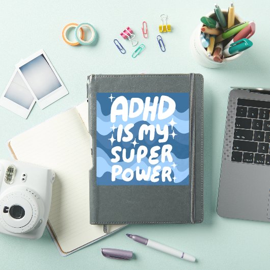 ADHD IS MIJN SUPERPOWER Leuke Kleurrijke Bubble Le Sticker (iPad Cover)