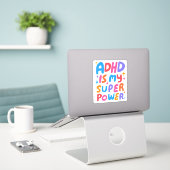 ADHD IS MIJN SUPERPOWER Leuke Kleurrijke Bubble Le Sticker (Laptop op bureau)